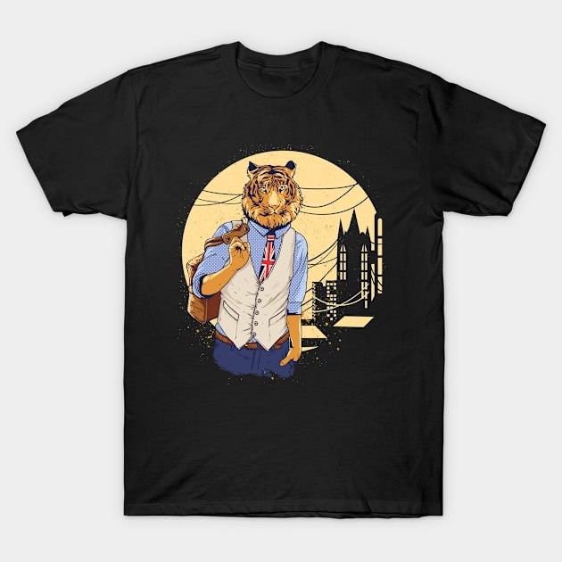 Man tiger head T-Shirt by Kingluigi